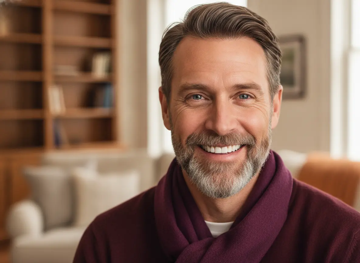A confident adult with a bright, natural smile